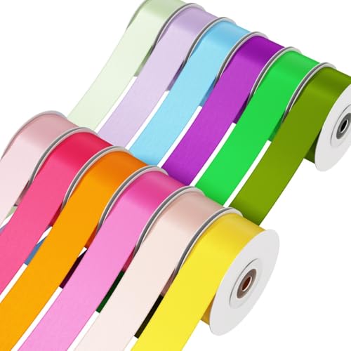 Laviria Satinband für Bastelarbeiten, Geschenkverpackungen, Blumenstrauß, Party, Geburtstag, Hochzeit, Haarschleifen, Einladungen und Festival-Dekorationen, je 21,8 m, 12 Farben Laviria Satinband für Bastelarbeiten, Geschenkverpackungen, Blumenstrauß, Party, Geburtstag, Hochzeit, Haarschleifen, Einladungen und Festival-Dekorationen, je 21,8 m, 12 Farben von Laviria