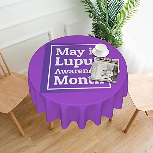 May is Lupus Awareness Month Runde Tischdecken – Tischdecke aus Polyestergewebe für Dekorationen, Partys und Familienfeiern – 152,4 cm Durchmesser von Lawenp