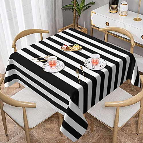 Schwarz-weiß gestreifte, quadratische, faltenfreie Tischdecke, dekorativ für Hochzeit, Abendessen, Party, Bankett Schwarz-weiß gestreifte, quadratische, faltenfreie Tischdecke, dekorativ für Hochzeit, Abendessen, Party, Bankett von Lawenp