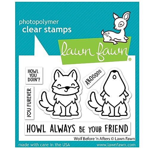 Lawn Fawn Clear Stamp Set-Wolf Before 'n Afters von Lawn Fawn