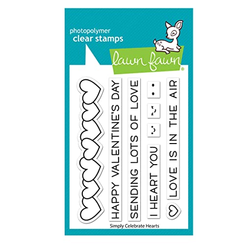 Lawn Fawn Clear Stamps 3"X4"-Simply Celebrate Hearts von Lawn Fawn