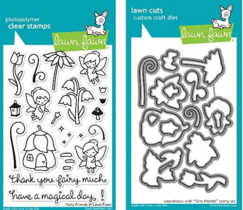 Lawn Fawn Fairy Friends Clear Stamp and Die Set - Includes One Each of LF1057 Stamp & LF1058 Die - Bundle Of 2 by Lawn Fawn von Lawn Fawn