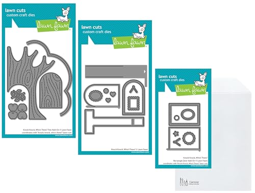 Lawn Fawn Knock Knock Who's There Interaktive Stanzform und passender Baum und rechteckige Tür, plus Carnora-Aufbewahrungstasche, 4-teiliges Set Lawn Fawn Knock Knock Who's There Interaktive Stanzform und passender Baum und rechteckige Tür, plus Carnora-Aufbewahrungstasche, 4-teiliges Set von Lawn Fawn