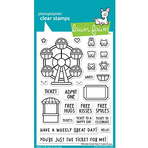 Lawn Fawn LF3071 Wheely Great Day Stempel-Set, 10,2 x 15,2 cm, transparent von Lawn Fawn