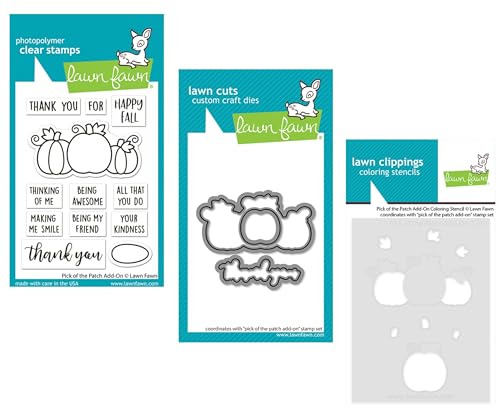 Lawn Fawn Pick of The Patch Stempel-Set, 7,6 x 10,2 cm, transparent, passende Stanzformen, Malschablone, 3 Stück Lawn Fawn Pick of The Patch Stempel-Set, 7,6 x 10,2 cm, transparent, passende Stanzformen, Malschablone, 3 Stück von Lawn Fawn