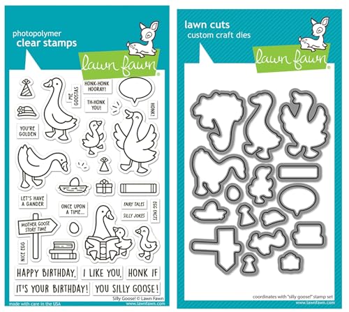 Lawn Fawn Silly Goose Stempel-Set und passende Stanzformen, transparent, 10,2 x 15,2 cm, 2 Stück Lawn Fawn Silly Goose Stempel-Set und passende Stanzformen, transparent, 10,2 x 15,2 cm, 2 Stück von Lawn Fawn
