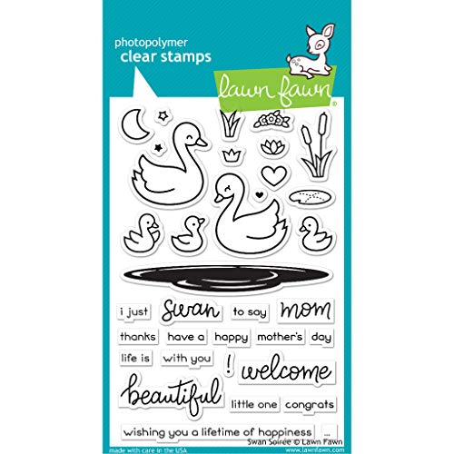 Lawn Fawn Swan Soiree Stempel-Set, 10,2 x 15,2 cm, transparent (LF2219) von Lawn Fawn