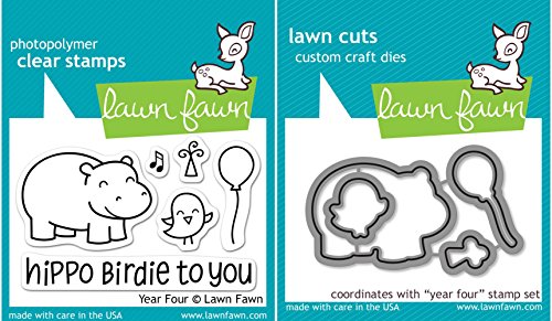 Lawn Fawn Year 4 Hippo Birdie To You Stamp and Die Bundle LF655 LF660 by Lawn Fawn von Lawn Fawn