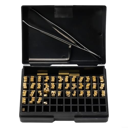 Lawnoval Thermobanddruck-Schriftarten-Set, 2 x 3 x 15 mm, Metallbuchstaben für industrielle Paketdatum, Chargennummer, Codierungsmaschine von Lawnoval