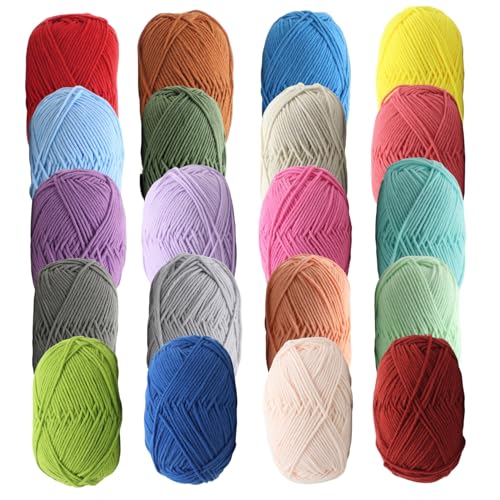 20pcs Baumwollgarn zum Häkeln des Sports Gewichtsgarn, mehrfarbige super weiche Milch Baumwolle zum Stricken von Häkelkleidungs 20pcs Baumwollgarn zum Häkeln des Sports Gewichtsgarn, mehrfarbige super weiche Milch Baumwolle zum Stricken von Häkelkleidungs von Lawnrden
