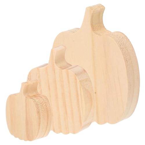 3pcs hölzerne Kürbisse für Handwerks unvollendete Handwerkskürbisse lackierbares Holzschild für DIY Craft Harvest Party Home Stufe -Tablett, Woodcrafts von Lawnrden
