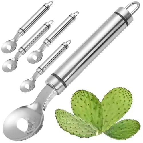 Cactus Peeler Löffel, 5pcs Multifunktionales Kaktus -Peeling -Messer -Werkzeug Chinesischer Nudelschneider mit hängendes Loch zum Kochen in Küche/7x2 Zoll von Lawnrden