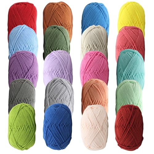 Lawnrden 20pcs Baumwollgarn für Häkel-, mehrfarbige super weiche Milch-Baumwollgarn zum Stricken von Häkelkleidungs Lawnrden 20pcs Baumwollgarn für Häkel-, mehrfarbige super weiche Milch-Baumwollgarn zum Stricken von Häkelkleidungs von Lawnrden