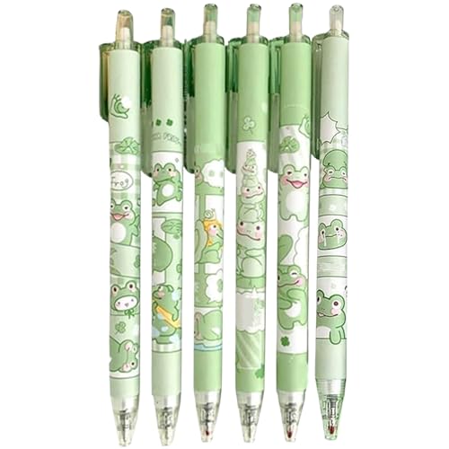 Lawnrden Kugelschreiber, 6pcs süße Plastiktintenstifte mit Froschmuster, glatte Schreiben süßer Stifte mit austauschbaren Nachfüllungen für Schüler Lawnrden Kugelschreiber, 6pcs süße Plastiktintenstifte mit Froschmuster, glatte Schreiben süßer Stifte mit austauschbaren Nachfüllungen für Schüler von Lawnrden