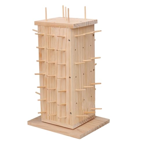 Lawnrden Rotierende Holzgewinde-Rack/Fadenhalter-Organizer mit inneren Aufbewahrungsfächern zum Nähen, Quilten, Stickerei, Haarbraun und Schmuck Lawnrden Rotierende Holzgewinde-Rack/Fadenhalter-Organizer mit inneren Aufbewahrungsfächern zum Nähen, Quilten, Stickerei, Haarbraun und Schmuck von Lawnrden