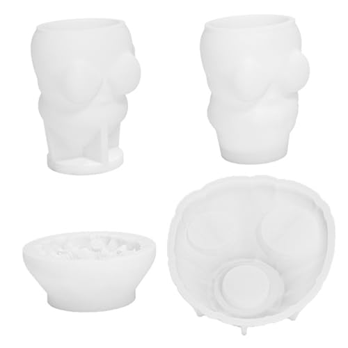 Silikonkerzenformen, 4pcs/set süße 3D -Schneemannschimmel, Nicht -Stick -Weihnachtsiegel -Silikonformen, DIY -Gipsform für Kerzen, die Handwerksseife Schokoladenkuchen Bienenwachs machen |.Harz von Lawnrden