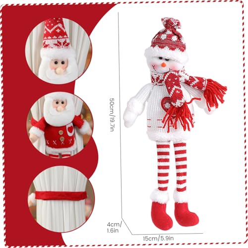 Vorhang Holdback niedliche Schneemann Vorhang Tiebacks Dekorative Fastenschnallen für Weihnachtsfeiertagsvorhänge Dekor |.Krawatten für Vorhänge von Lawnrden