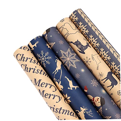 Weihnachtspapierpapierblätter recycelter Kraftpapier für festliche Dekoration 5 Blätter | Packung Weihnachtspapierpapierblätter recycelter Kraftpapier für festliche Dekoration 5 Blätter | Packung von Lawnrden