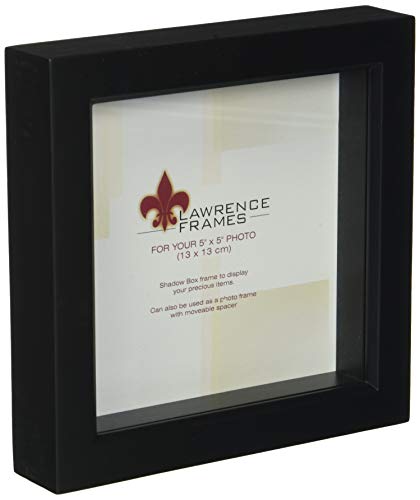 Lawrence Frames 795055 Holz-Bilderrahmen Treasure Shadow Box, 12,7 x 12,7 cm, Schwarz von Lawrence