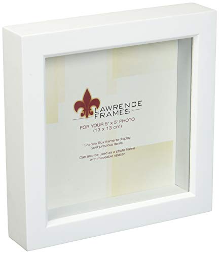 Lawrence Frames 795255 Holz Treasure Shadow Box Bilderrahmen, 12,7 x 12,7 cm, weiß von Lawrence