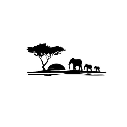 Lay u Home 8 x 13 cm afrikanisches Grasland Tier Auto Aufkleber Elefant Gruppe Aufkleber Sport Fenster Glas Auto Karosserie Aufkleber von Lay U Home