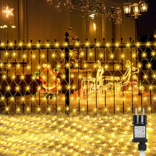 Laybasic Lichternetz Außen 3x2m, 200 LEDs Lichterkette Netz Weihnachtsbeleuchtung, Anschließbar, IP44 Wasserdicht, mit Timer 8 Leuchtmodi, für Garten Büsche Innen Balkon Deko, Warmweiß Laybasic Lichternetz Außen 3x2m, 200 LEDs Lichterkette Netz Weihnachtsbeleuchtung, Anschließbar, IP44 Wasserdicht, mit Timer 8 Leuchtmodi, für Garten Büsche Innen Balkon Deko, Warmweiß von Laybasic