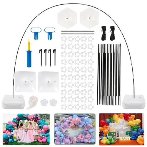 Wiederverwendbares Ballonbogen-Set, 2,7 m, höhenverstellbarer Ballonbogenständer, Girlande, Ständer für Bodenrahmen mit Sockeln, Ballon-Zubehör für Geburtstagsparty, Babyparty, Festival, Dekorationen von Lazdrapel