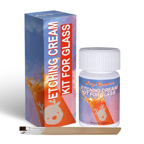 Ätzcreme-Set für Glas, professionelles Ätz-Starter-Set für Glas, Ätzpaste für Glas-Set, DIY-Kunst-Bastelbedarf, dauerhaft geätzte Designs, 79,9 g Nettogewicht Ätzcreme-Set für Glas, professionelles Ätz-Starter-Set für Glas, Ätzpaste für Glas-Set, DIY-Kunst-Bastelbedarf, dauerhaft geätzte Designs, 79,9 g Nettogewicht von Lazy Dream