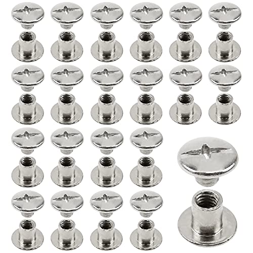 50 Paar Chicago Schrauben aus vernickeltem Kohlenstoffstahl Buchschrauben Silber Binding Schrauben 5 x 6mm schraubnieten für leder Album Buch DIY Handtaschen 50 Paar Chicago Schrauben aus vernickeltem Kohlenstoffstahl Buchschrauben Silber Binding Schrauben 5 x 6mm schraubnieten für leder Album Buch DIY Handtaschen von LbsAMP