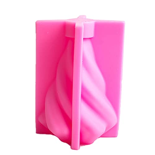 Lbvzxkad Drehkegelkerzenform Wellenstreifen Aromatherapiekerze Silikonform DIY Gebogene Säulenform Aus Gipsharz (L) von Lbvzxkad