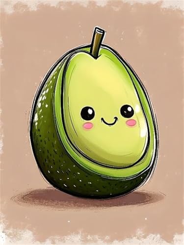 Diamond Painting Diamond Painting Zubehör Avocado 5D Diamond art Painting Full Drill, Rhinestone Crystal Embroidery Canvas, Painting by Numbers, for Children Geschenke Wall Decoration 20x30cm A-329 von Lchtooog