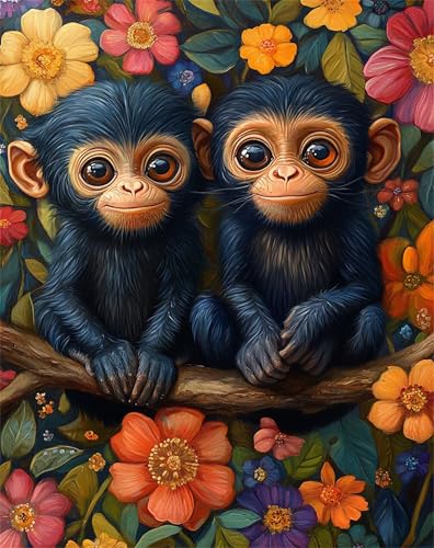 Tier Malen Nach Zahlen Erwachsene Affe 5D Malen Nach Zahlen kinder ab 7 Mit 3-Pinseln und Acrylfarbe, Kreativset mit Rahmen für Kinder Anfänger, Bastelset Geschenke für Frauen, Wohndeko 40x55cm F-94 Tier Malen Nach Zahlen Erwachsene Affe 5D Malen Nach Zahlen kinder ab 7 Mit 3-Pinseln und Acrylfarbe, Kreativset mit Rahmen für Kinder Anfänger, Bastelset Geschenke für Frauen, Wohndeko 40x55cm F-94 von Lchtooog