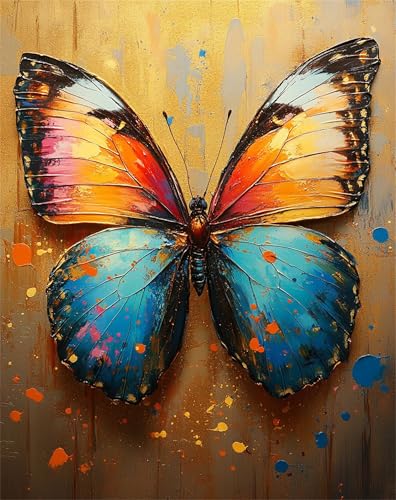 Tier Malen nach Zahlen für Erwachsene mit Rahmen - Premium 5D DIY Schmetterling Malen Nach Zahlen Set 90x120cm, Komplettset mit Acrylfarben & Pinseln, Kreativset für Anfänger & Erwachsene F-100 Tier Malen nach Zahlen für Erwachsene mit Rahmen - Premium 5D DIY Schmetterling Malen Nach Zahlen Set 90x120cm, Komplettset mit Acrylfarben & Pinseln, Kreativset für Anfänger & Erwachsene F-100 von Lchtooog