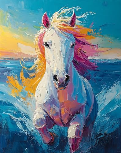 Tier Malen nach Zahlen für Erwachsene mit Rahmen - Premium DIY Pferd Malen Nach Zahlen Set 30x40cm, Komplettset mit Acrylfarben & Pinseln, Kreativset für Anfänger & Erwachsene, Wanddekoration F-117 Tier Malen nach Zahlen für Erwachsene mit Rahmen - Premium DIY Pferd Malen Nach Zahlen Set 30x40cm, Komplettset mit Acrylfarben & Pinseln, Kreativset für Anfänger & Erwachsene, Wanddekoration F-117 von Lchtooog
