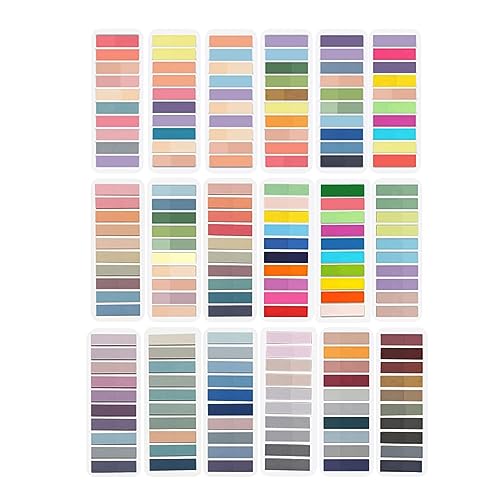 Lckiioy 180 Farben Bücher-Tabs zum Annotieren, Durchsichtige Haftnotizen, Morandi- Seitenmarker für, (3600 Stück) Langlebig und Einfach zu Verwenden von Lckiioy