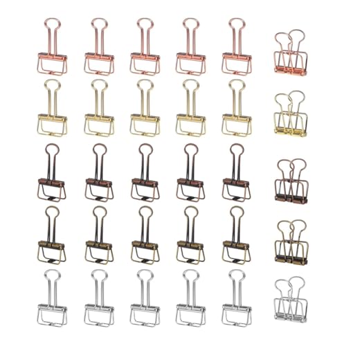 Lckiioy 30er-Packung Binderklammern Aus Metalldraht - Hohle Büroklammern für Papierkram, Basteln, Nähen, Büro- und Schulbedarf von Lckiioy