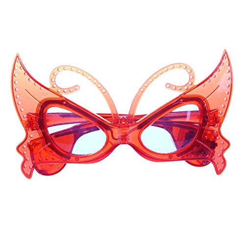 Lckiioy Blinkende Maske Blinkbrille Party Karneval Schmetterling Leuchtbrille Rot von Lckiioy