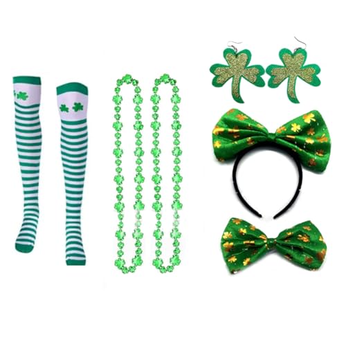 Lckiioy St. 's Day Kostüm Ersatzteile Set Schleife Knoten Haarband Socken Ohrringe Cosplay für Party Atmosphäre Dekor Supplies von Lckiioy