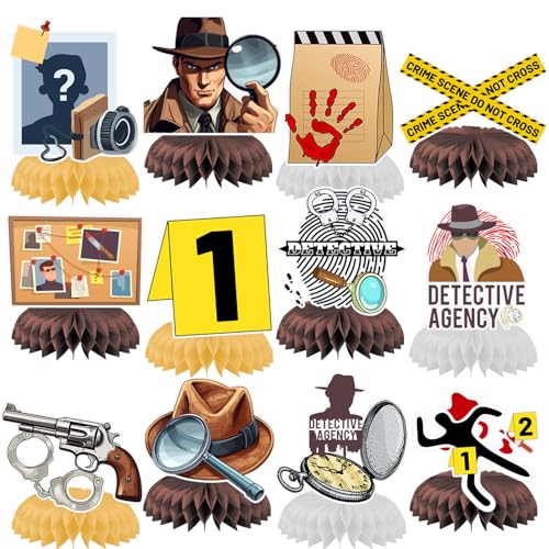 12 Stück Detektiv-Waben-Mittelstücke, Detektiv-Partygeschenke, Geburtstagsparty-Dekorationen, Geheimagent, Spionage-Mittelstücke, Dekorationen, Zubehör für Kinder, Teenager, Jungen, Mädchen, Babyparty 12 Stück Detektiv-Waben-Mittelstücke, Detektiv-Partygeschenke, Geburtstagsparty-Dekorationen, Geheimagent, Spionage-Mittelstücke, Dekorationen, Zubehör für Kinder, Teenager, Jungen, Mädchen, Babyparty von Lcnjscgo