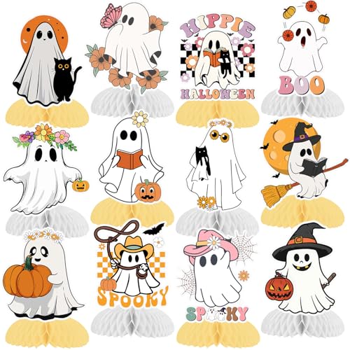 12 Stück Halloween-Geister-Waben-Mittelstücke, niedlicher Halloween-Geist, Geburtstagsparty-Dekorationen, Geister-Tischaufsätze, Dekorationen für Kinder, Jungen, Mädchen, Babyparty 12 Stück Halloween-Geister-Waben-Mittelstücke, niedlicher Halloween-Geist, Geburtstagsparty-Dekorationen, Geister-Tischaufsätze, Dekorationen für Kinder, Jungen, Mädchen, Babyparty von Lcnjscgo