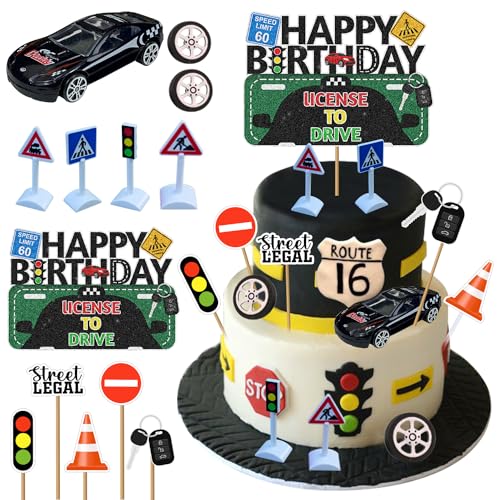 13 Stück Führerschein Geburtstag Kuchen Topper, New Driver Glitter Kuchen Dekoration, Führerschein Transport Auto Straßenschilder Thema Party Supplies, 16. 17. Lerner Fahrer Geburtstag Kuchen Topper 13 Stück Führerschein Geburtstag Kuchen Topper, New Driver Glitter Kuchen Dekoration, Führerschein Transport Auto Straßenschilder Thema Party Supplies, 16. 17. Lerner Fahrer Geburtstag Kuchen Topper von Lcnjscgo