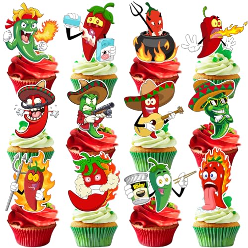 24 Stück Chili Cook Off Kuchen Cupcake Topper Chili Cupcake Kuchen Dekorationen Chili Geburtstag Party Dekorationen für Chili Festival Party Supplies 24 Stück Chili Cook Off Kuchen Cupcake Topper Chili Cupcake Kuchen Dekorationen Chili Geburtstag Party Dekorationen für Chili Festival Party Supplies von Lcnjscgo
