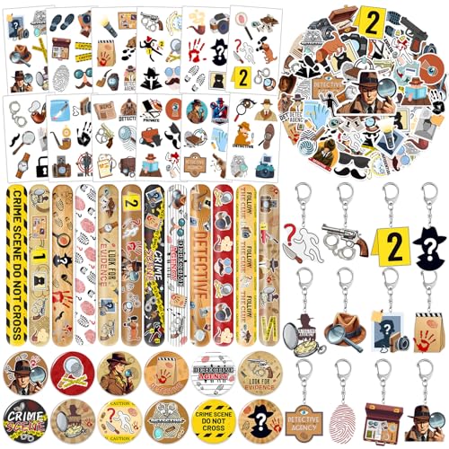 98 Stück Detektiv-Partygeschenke, Spionage-Tattoos, Slap Armbänder, Schlüsselanhänger, Aufkleber für Detektiv, Geburtstag, Party, Dekorationen, Zubehör, Geschenke für Kinder, Teenager, Jungen, 98 Stück Detektiv-Partygeschenke, Spionage-Tattoos, Slap Armbänder, Schlüsselanhänger, Aufkleber für Detektiv, Geburtstag, Party, Dekorationen, Zubehör, Geschenke für Kinder, Teenager, Jungen, von Lcnjscgo