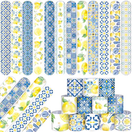 Capri-Zitronen-Armbänder, Partyzubehör, blau-gelbe Fliesen, Zitronen-Armbänder, Geschenktütenfüller für Zitronen, Geburtstagsdekorationen, Zubehör, Babyparty, Brautparty, Klassenbelohnungspreise, 48 Capri-Zitronen-Armbänder, Partyzubehör, blau-gelbe Fliesen, Zitronen-Armbänder, Geschenktütenfüller für Zitronen, Geburtstagsdekorationen, Zubehör, Babyparty, Brautparty, Klassenbelohnungspreise, 48 von Lcnjscgo