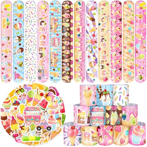 Lcnjscgo 84 Stück Eiscreme-Partygeschenke, 24 Stück Slap Armbänder und 60 Stück Aufkleber Eiscreme Geburtstag Party Dekorationen Zubehör Geschenke für Kinder Klassenzimmer Belohnungen Lcnjscgo 84 Stück Eiscreme-Partygeschenke, 24 Stück Slap Armbänder und 60 Stück Aufkleber Eiscreme Geburtstag Party Dekorationen Zubehör Geschenke für Kinder Klassenzimmer Belohnungen von Lcnjscgo