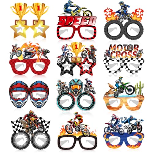 Lcnjscgo Dirtbike-Party-Papierbrillen, Dirt-Bike-Gastgeschenke, Dekorationen, Motocross-Geburtstagsparty-Dekorationen, Geschenke, Foto-Requisiten für Kinder, Jungen, Mädchen, 24 Stück Lcnjscgo Dirtbike-Party-Papierbrillen, Dirt-Bike-Gastgeschenke, Dekorationen, Motocross-Geburtstagsparty-Dekorationen, Geschenke, Foto-Requisiten für Kinder, Jungen, Mädchen, 24 Stück von Lcnjscgo