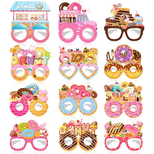 Lcnjscgo Donut-Party-Papierbrillen, Donut-Partyzubehör, Donut-Geburtstagsparty-Dekorationen, Geschenke, Fotoautomaten-Requisiten für Kinder, Jungen, Mädchen, 24 Stück Lcnjscgo Donut-Party-Papierbrillen, Donut-Partyzubehör, Donut-Geburtstagsparty-Dekorationen, Geschenke, Fotoautomaten-Requisiten für Kinder, Jungen, Mädchen, 24 Stück von Lcnjscgo