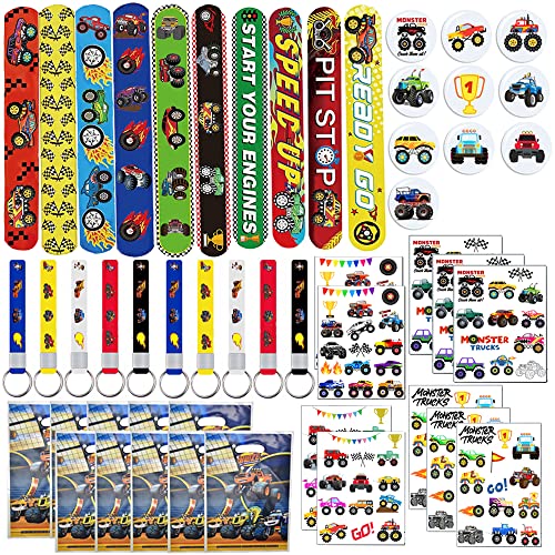 Lcnjscgo Monster-Truck-Partygeschenk-Set enthält Slap Armbänder, Schlüsselanhänger, temporäre Tattoos, Anstecknadeln, Geschenktüten für Kinder, All-in-One-Pack, LKW, Party, Themen-Dekoration, Lcnjscgo Monster-Truck-Partygeschenk-Set enthält Slap Armbänder, Schlüsselanhänger, temporäre Tattoos, Anstecknadeln, Geschenktüten für Kinder, All-in-One-Pack, LKW, Party, Themen-Dekoration, von Lcnjscgo