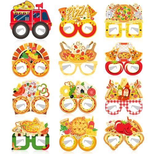 Lcnjscgo Pizza-Party-Papierbrillen, Pizza-Partyzubehör, Dekoration, Zubehör, Pizza-Geburtstagsparty-Dekorationen, Geschenke, Foto-Requisiten für Kinder, Jungen, Mädchen, 24 Stück Lcnjscgo Pizza-Party-Papierbrillen, Pizza-Partyzubehör, Dekoration, Zubehör, Pizza-Geburtstagsparty-Dekorationen, Geschenke, Foto-Requisiten für Kinder, Jungen, Mädchen, 24 Stück von Lcnjscgo