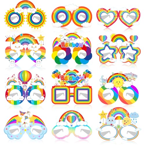 Lcnjscgo Regenbogen-Party-Papierbrillen, Regenbogen-Partyzubehör, Regenbogen-Geburtstagsparty-Dekorationen, Geschenke, Fotoautomaten-Requisiten für Kinder, Jungen, Mädchen, 24 Stück Lcnjscgo Regenbogen-Party-Papierbrillen, Regenbogen-Partyzubehör, Regenbogen-Geburtstagsparty-Dekorationen, Geschenke, Fotoautomaten-Requisiten für Kinder, Jungen, Mädchen, 24 Stück von Lcnjscgo
